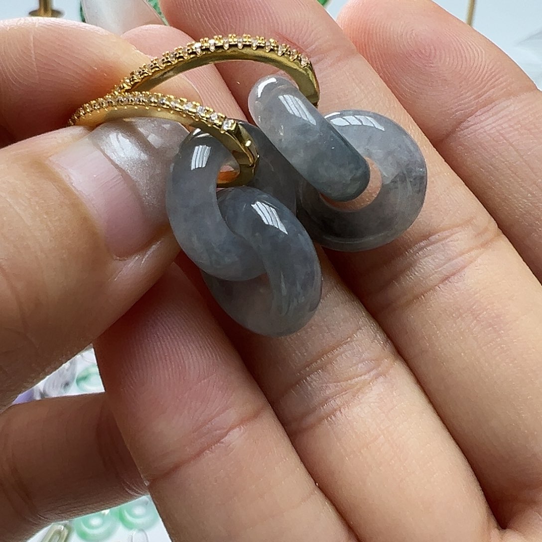 翡翠银S925镶嵌耳饰天然缅甸A货翡翠