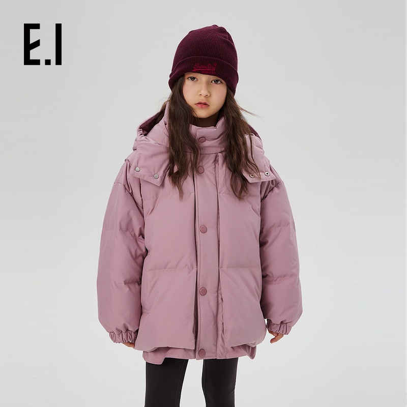 高充绒女童中长款连帽冬装新款韩版保暖外套D8244101109B