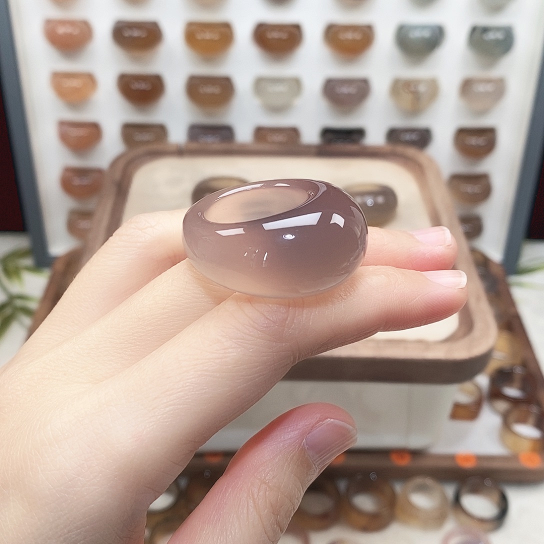 真***血玛瑙/玉髓未镶嵌戒指港22