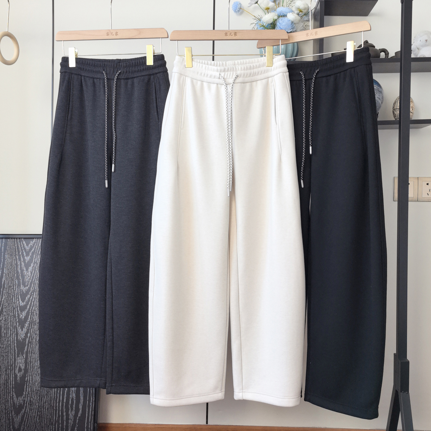 一条过冬！简约百搭显瘦显腿直弯刀裤奥利绒加绒加厚羊毛休闲裤女