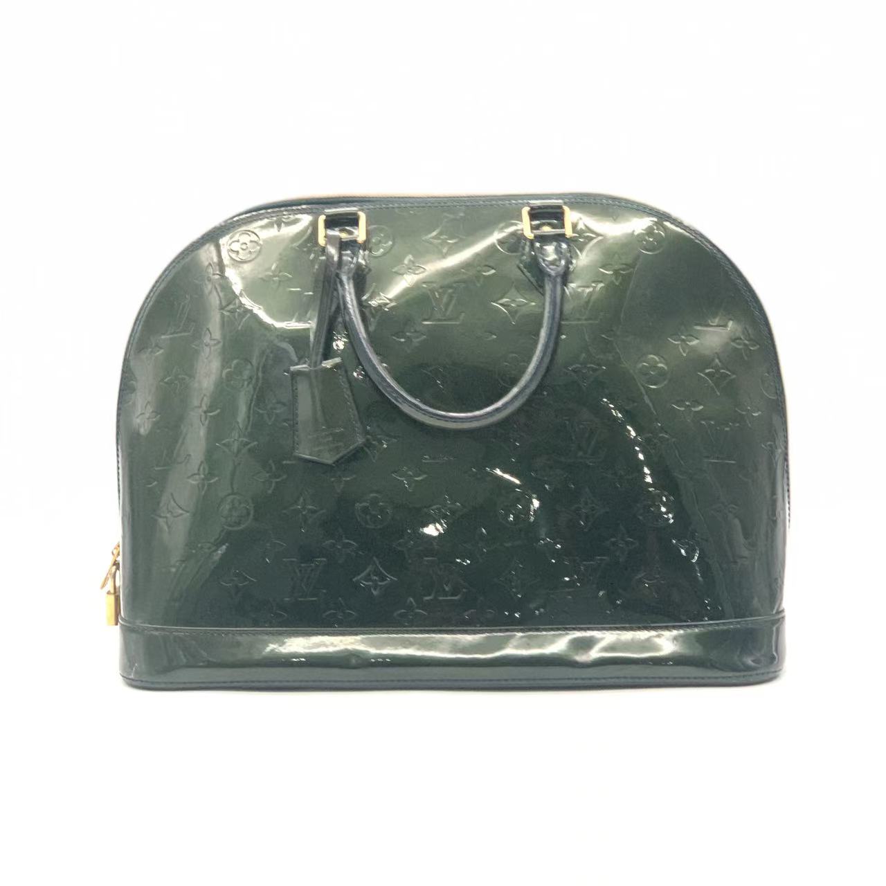 95新 LouisVuitton/路易威登  绿色漆皮大号贝壳包