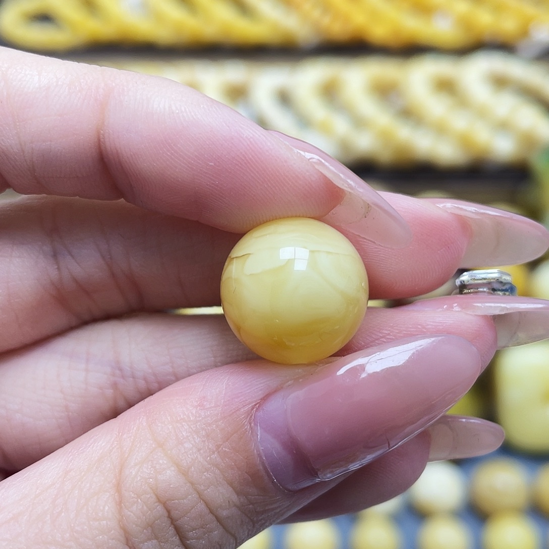 未镶嵌琥珀裸石15mm圆珠