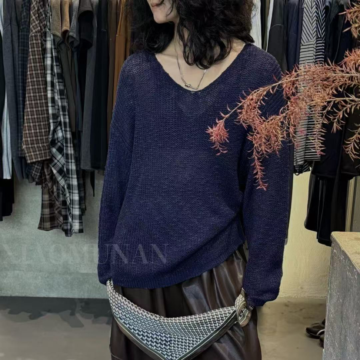 小木南#6370秋季福利高品质针织上衣，衣长：68cm