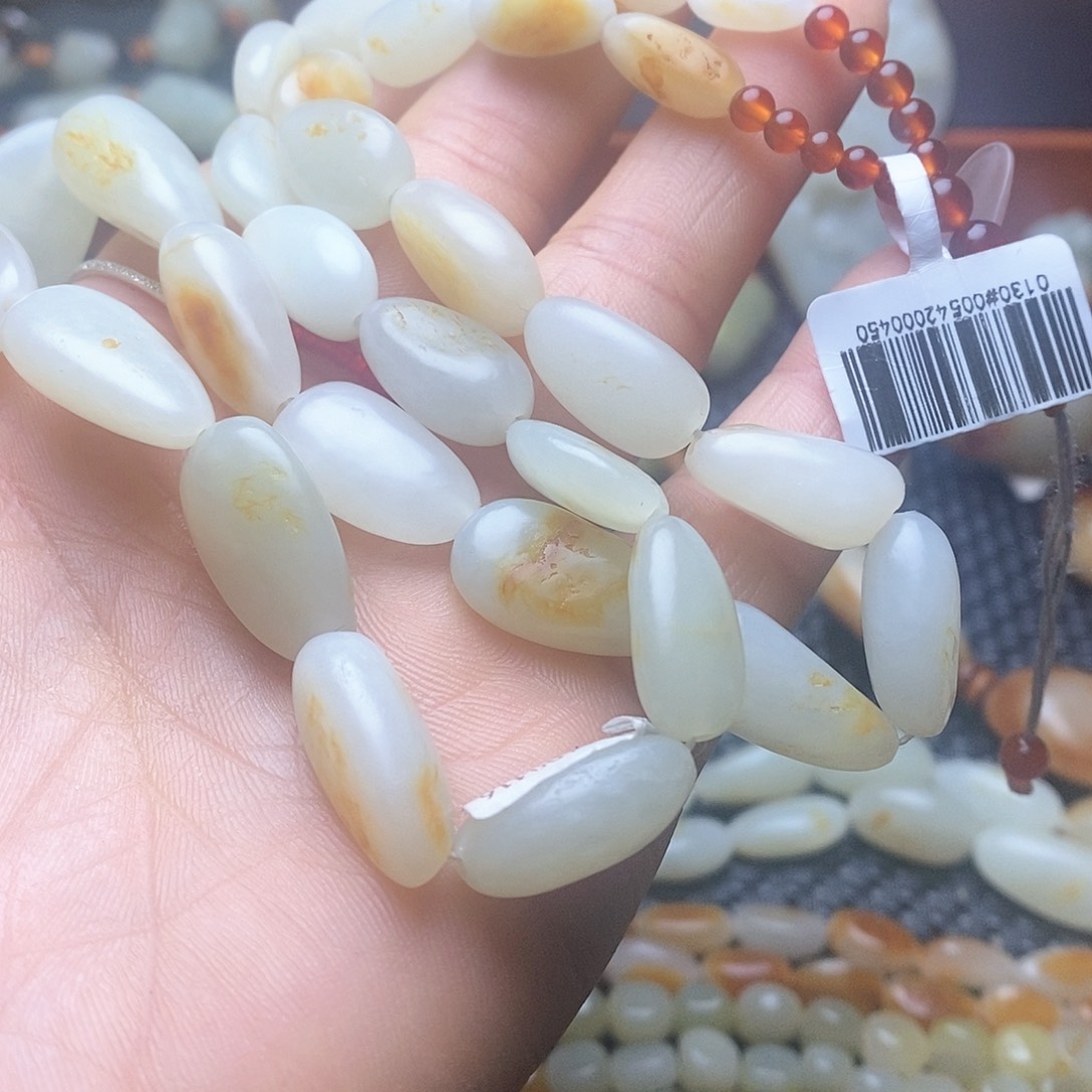 和田玉手链未镶嵌日**辉