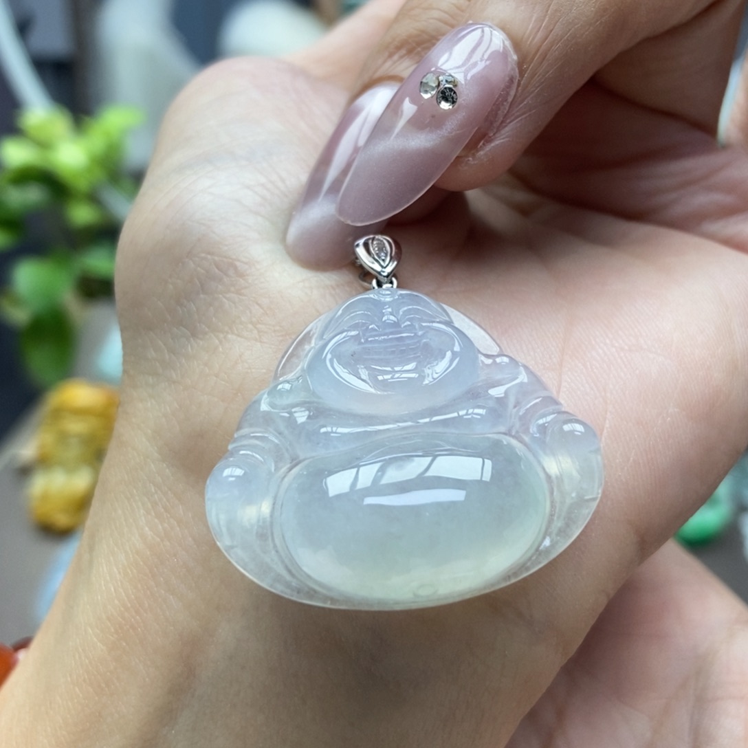 翡翠颈饰18K金镶嵌吊坠36