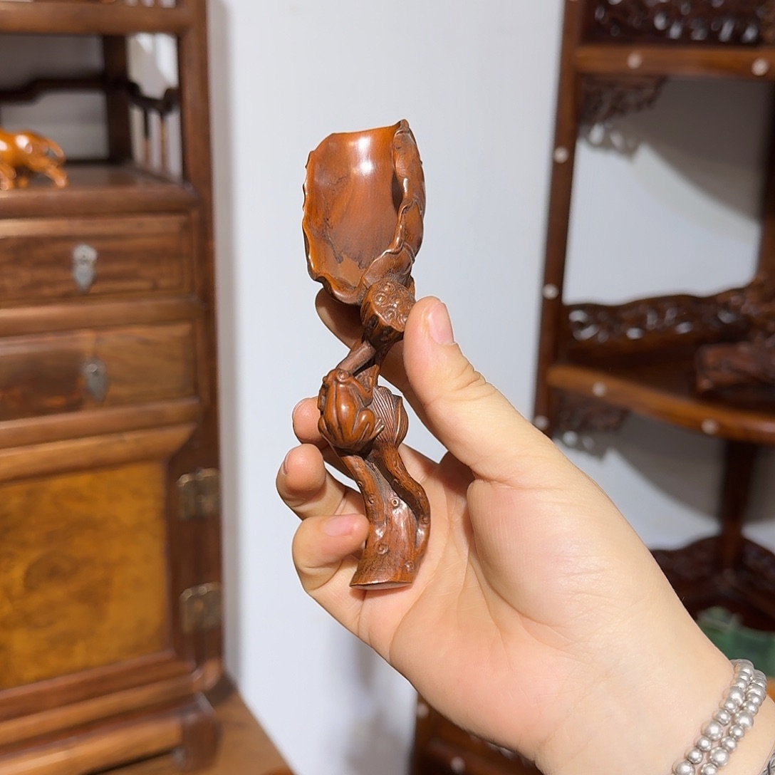 *****木复古装饰摆件茶铲长14厘米