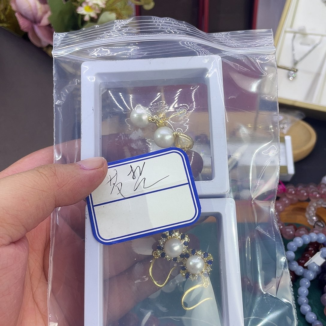 淡水珍珠耳饰合金