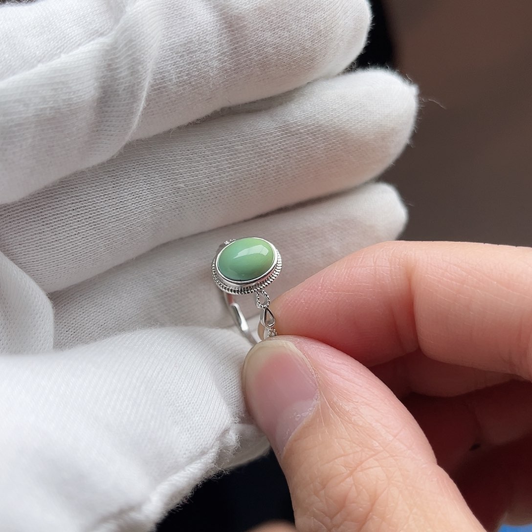 绿松石珠宝奇石银S925镶嵌
