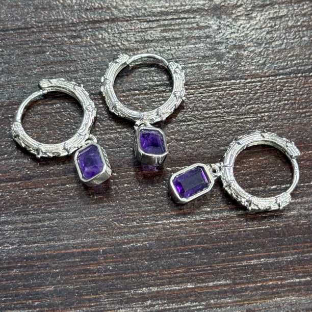 【书记甄选】天然紫水晶耳钉 多样性发一件 1948BB