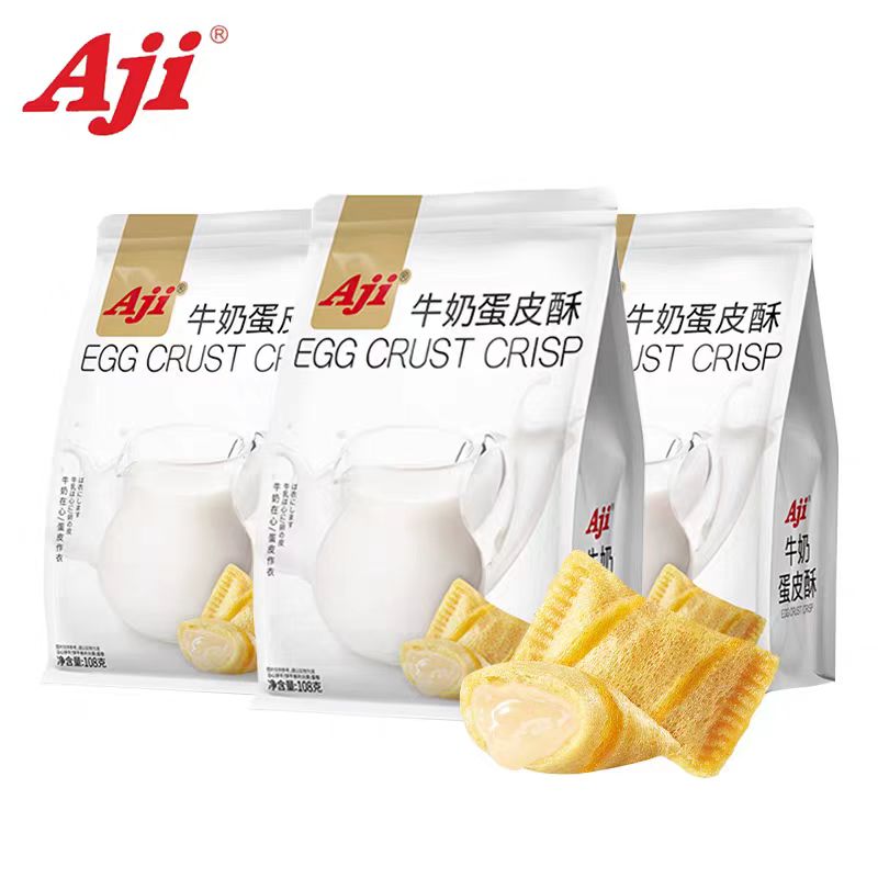 【保质期至2025-09-23】Aji牛奶蛋皮酥108g*5