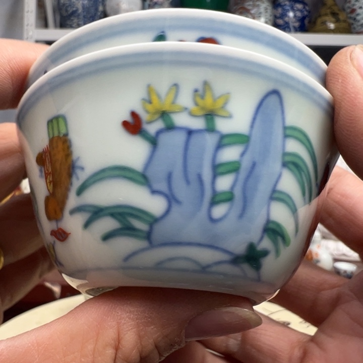 陶其他精美瓷器斗才鸡缸杯
