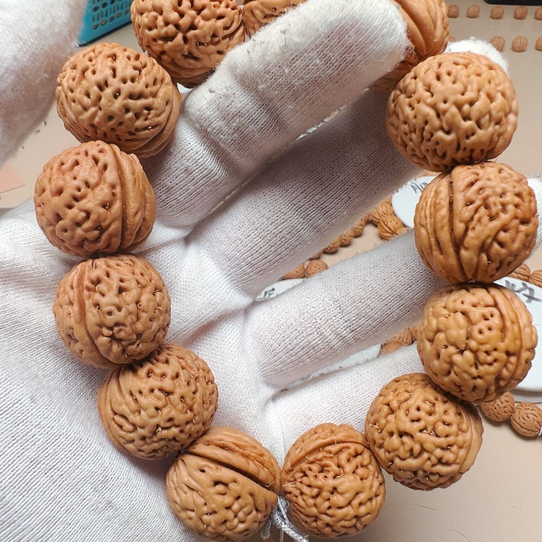 桃核手串2.1蚂蚁纹满纹