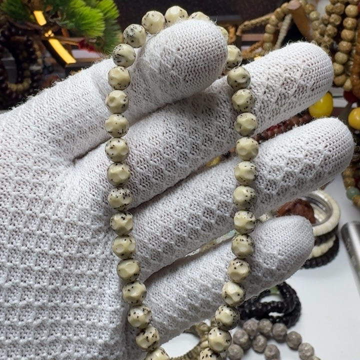 手串星月菩提4号车尺寸7石玉圆珠无相手持