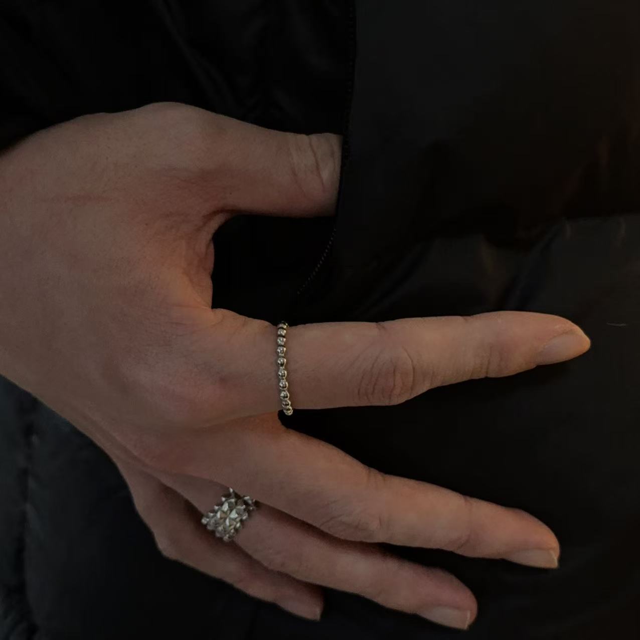 925银戒指 J1452  925纯银 豆豆戒指 百搭简约 通勤日常 J1452