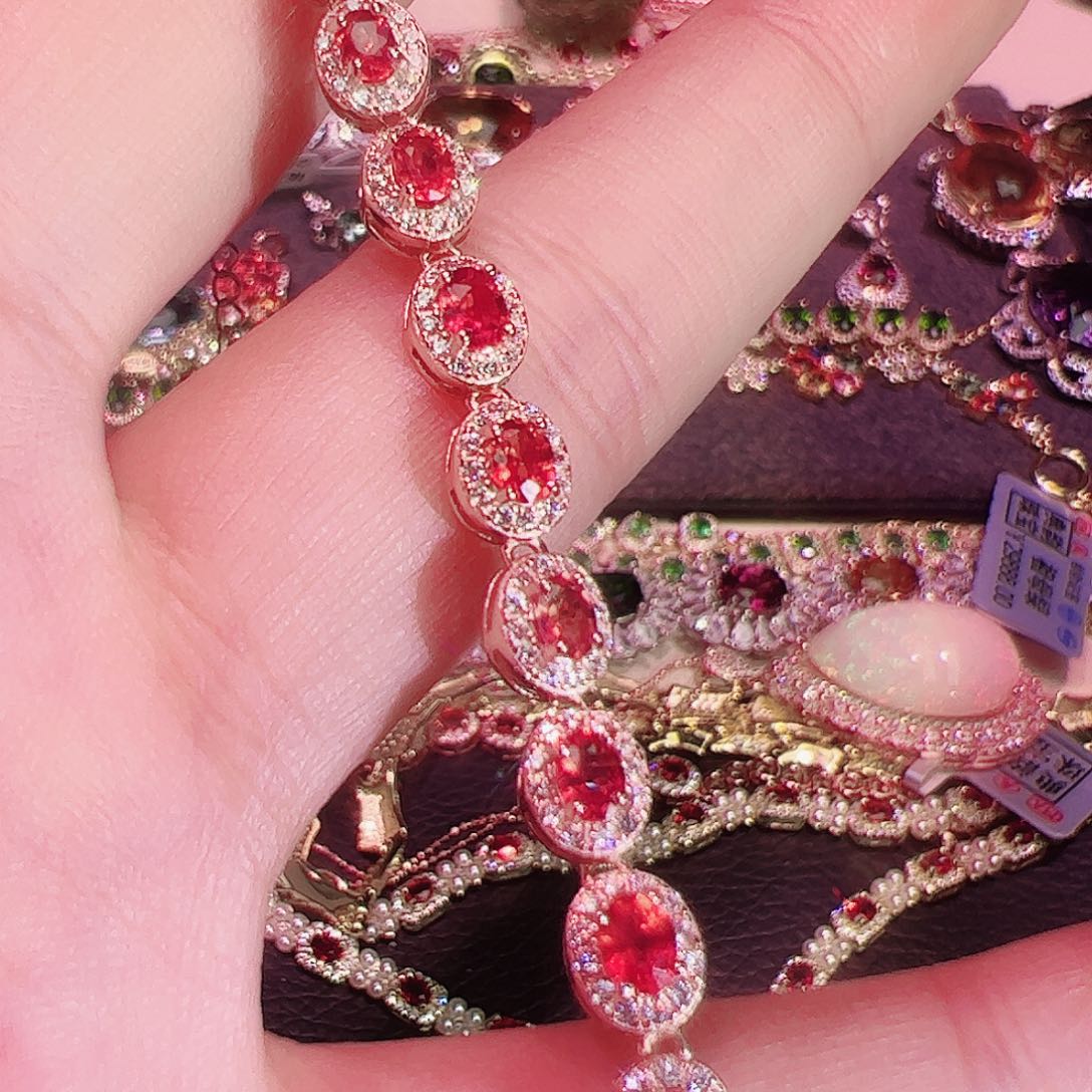 蓝宝石手链银S925镶嵌