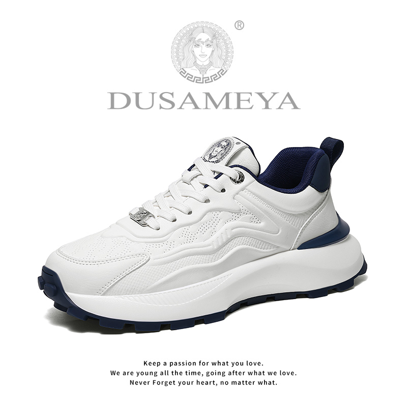 DUSAMEYA/杜莎米娅春季新款男士轻奢时尚百搭增高运动休闲阿甘鞋
