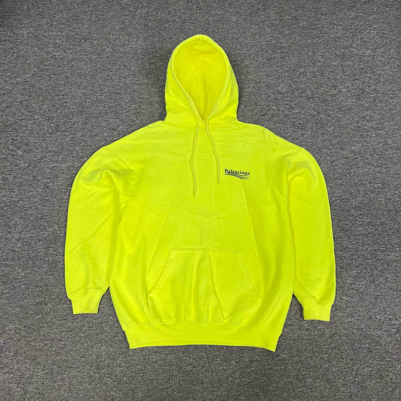 99新 Balenciaga/巴黎世家 荧光黄 连帽 可乐 卫衣 s码