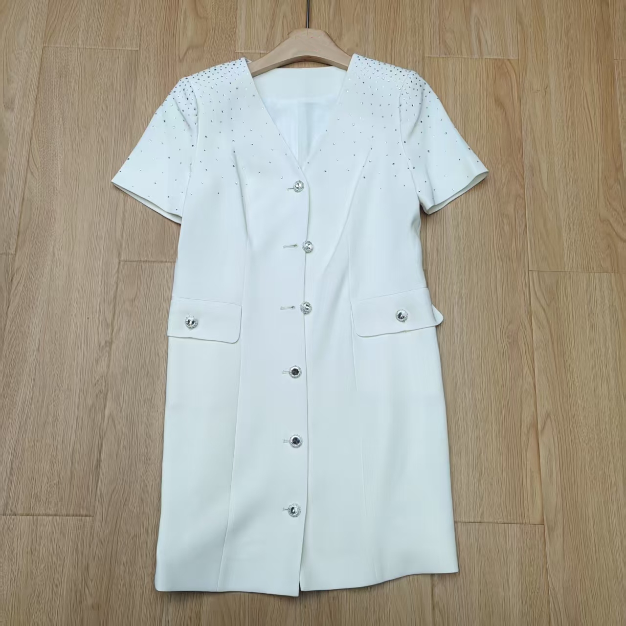 【南油玲姐】白色短袖连衣裙51346