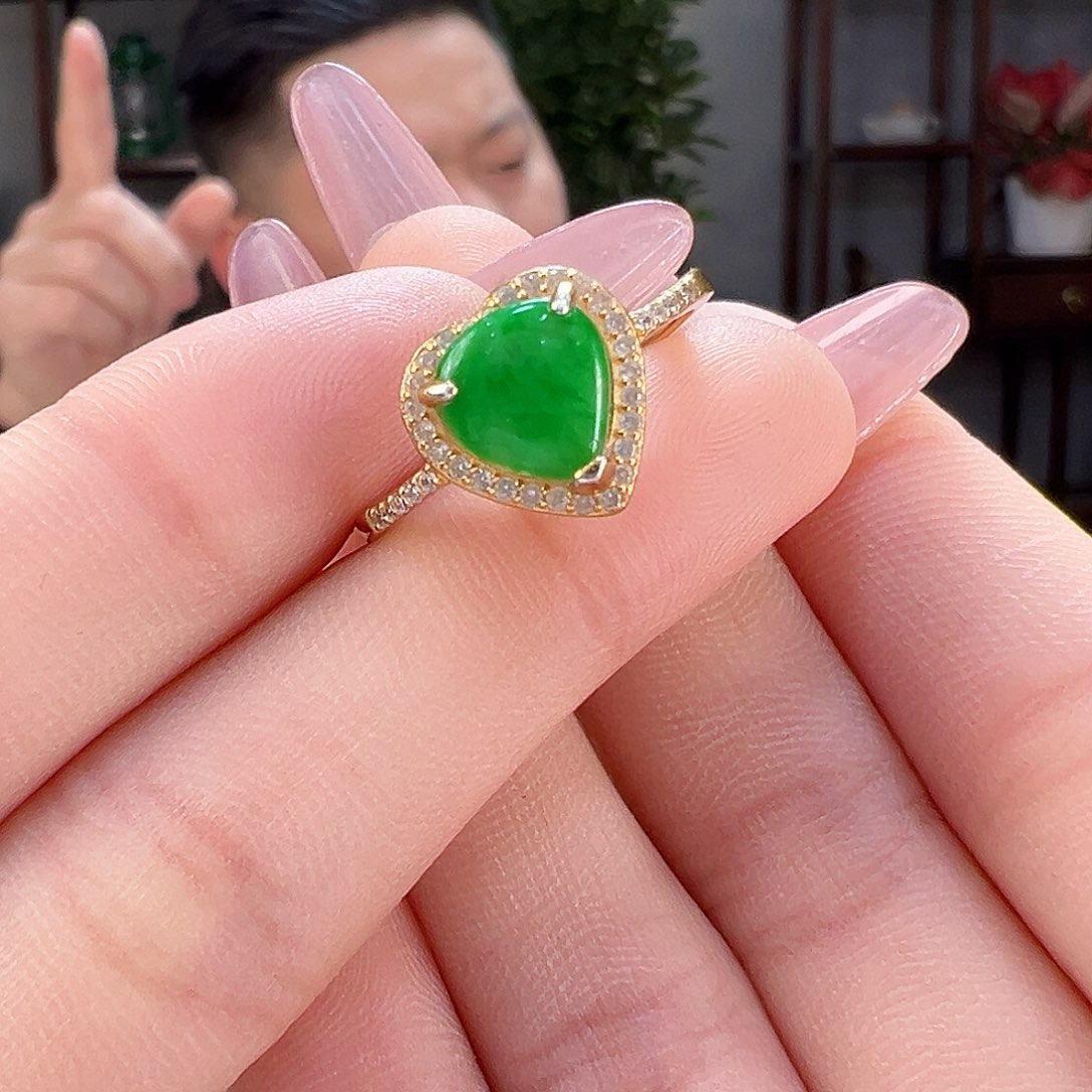 翡翠戒指银S925镶嵌戒指77