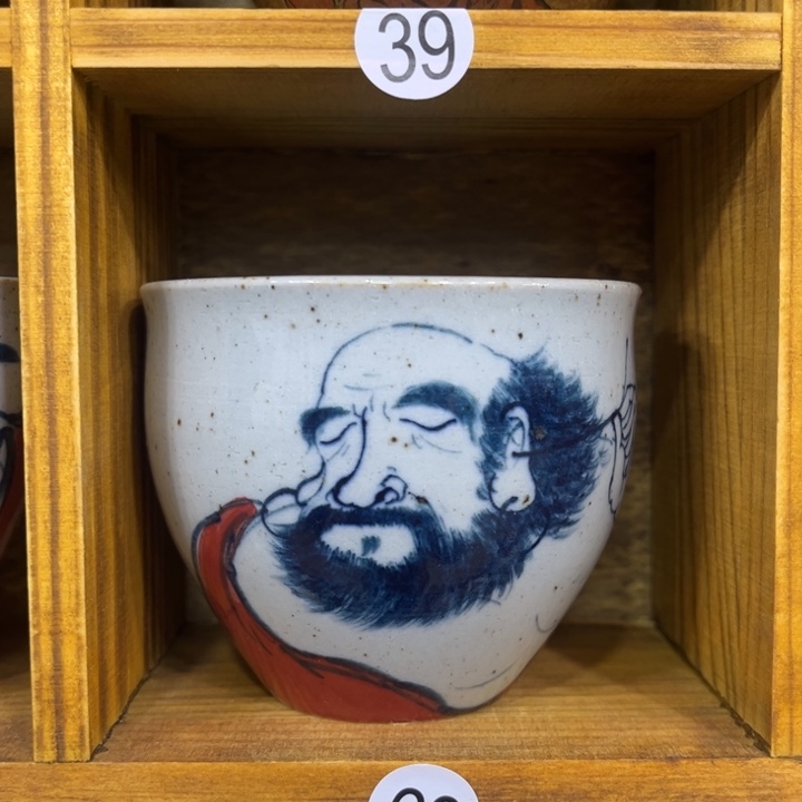 ?****d手绘手拉胚达摩主人杯