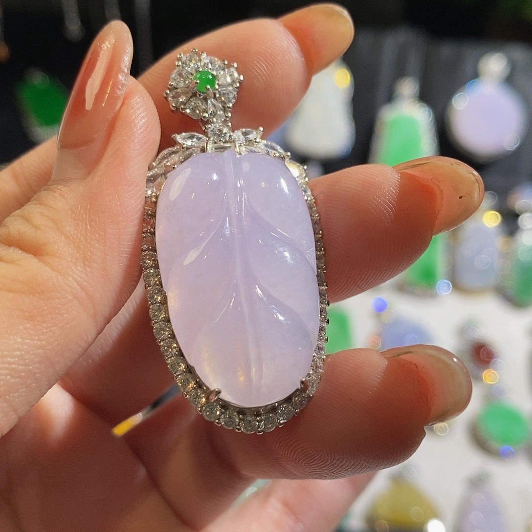 翡翠颈饰银S925镶嵌1****-天然翡翠