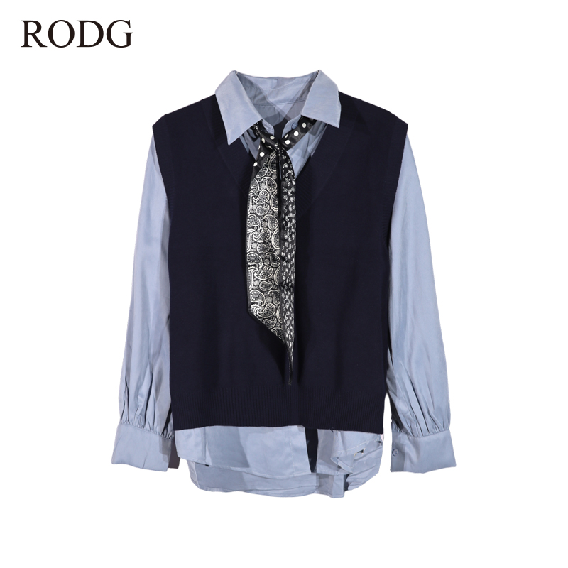 RODGR54TS1543A 冬季新款简约纯色宽松韩版两件套衫 1543