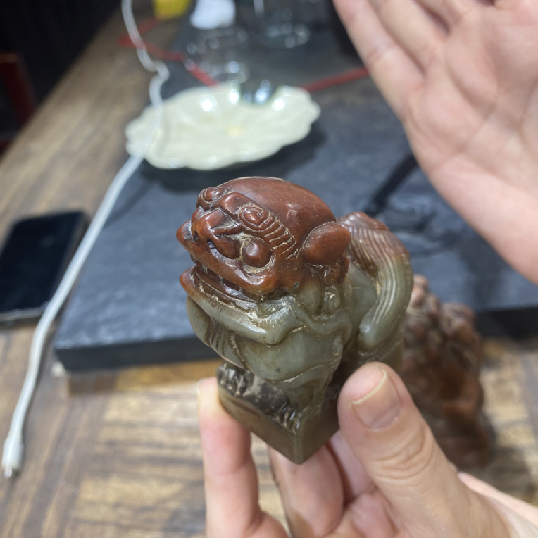 青石盘龙柱雕刻家居客厅办公室装饰摆件