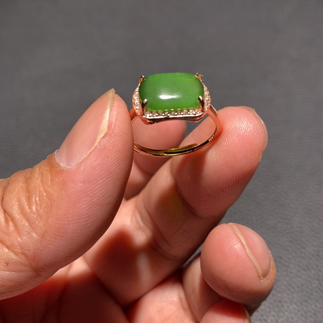 和田玉（碧玉）戒指未镶嵌