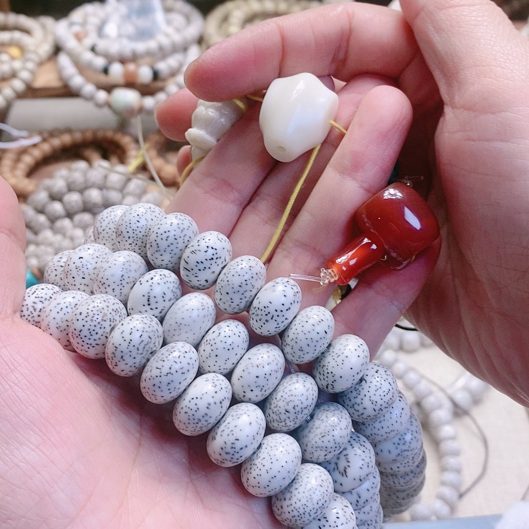 手串星月菩提定制算盘珠14.5m m108颗