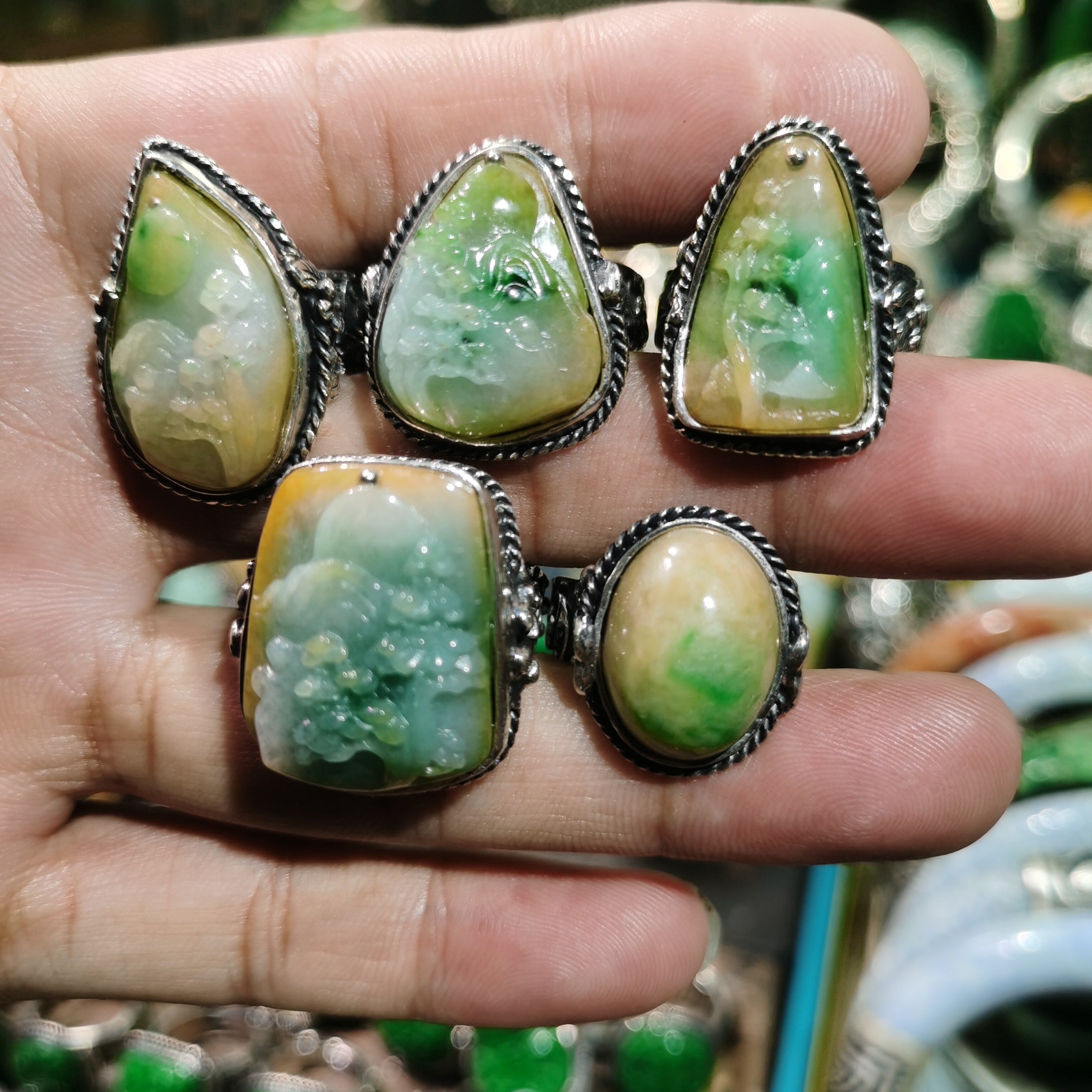 合金大理石耳饰 民族风银色复古蓝绿浅绿高智淡人风欧若假日风