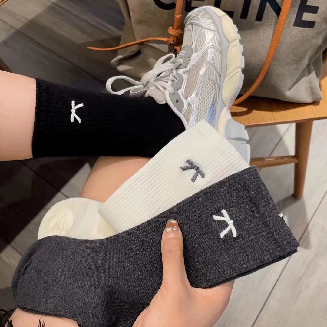 【十双装】蓝颜新款蝴蝶结搭配鲨鱼裤纯色系长袜M116