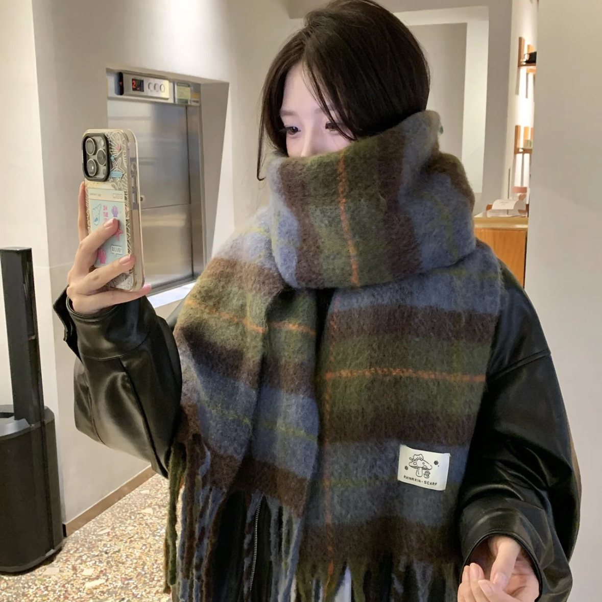 【苔藓森林】-自制款 森系保暖围巾