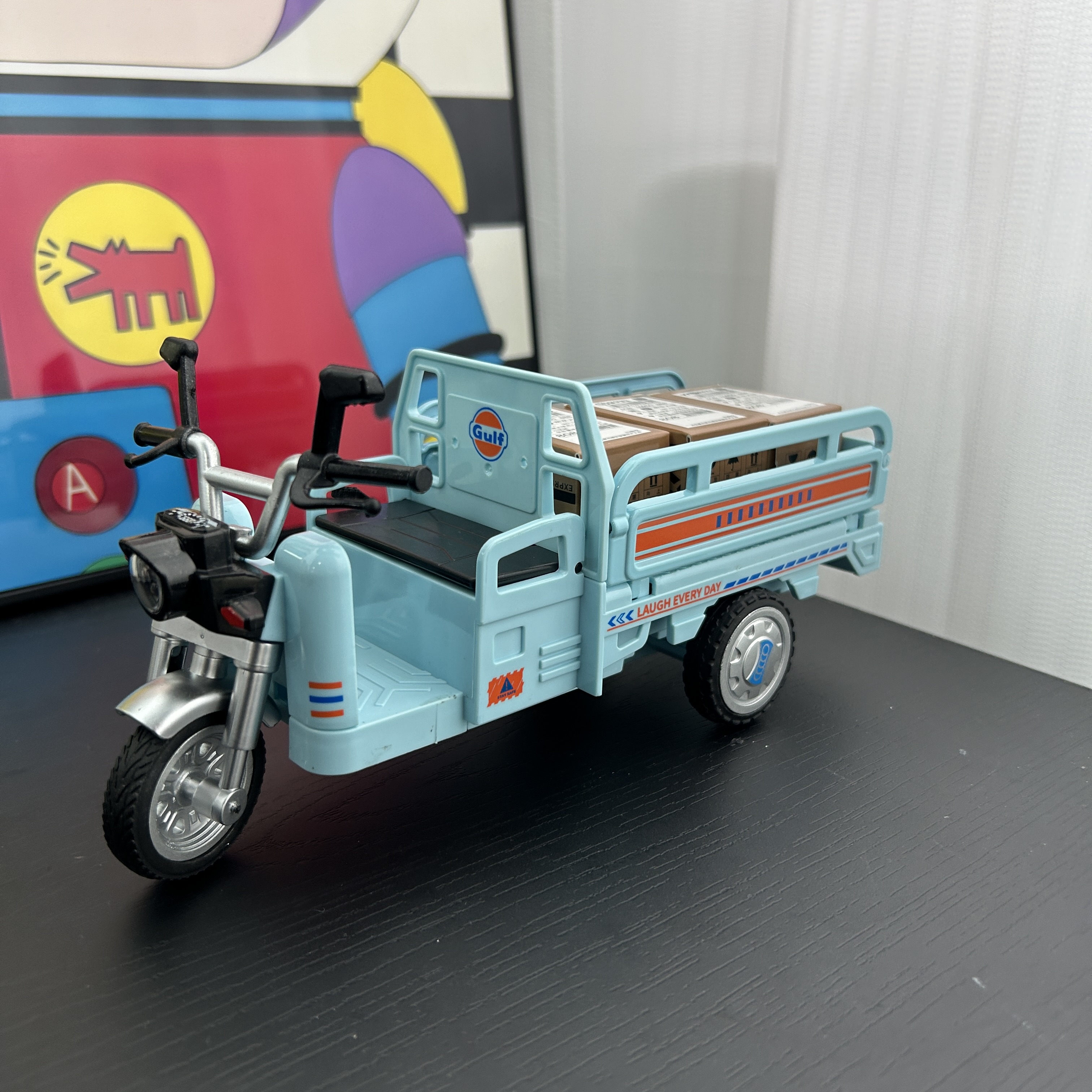 新款大号合金声光海湾三轮车【20.5厘米】回力车S