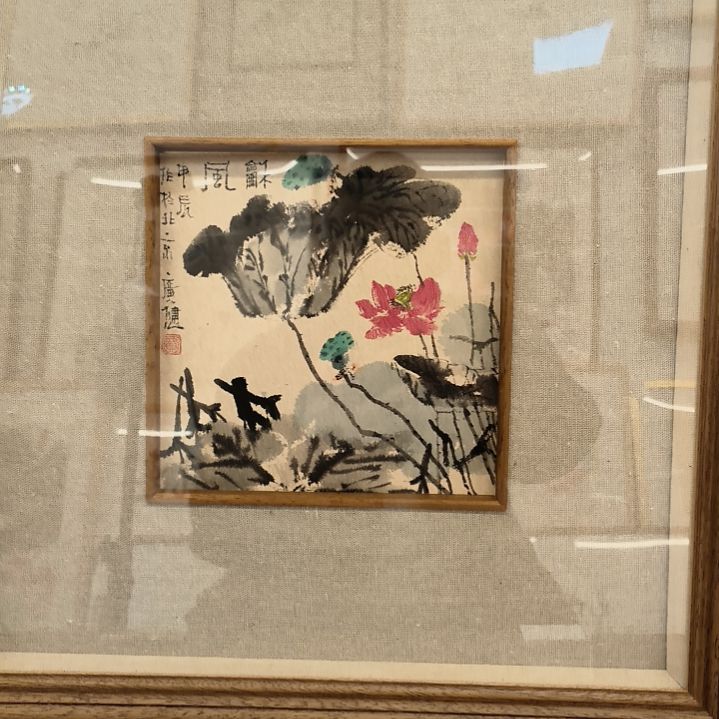 国画贾老师画作精品带框发