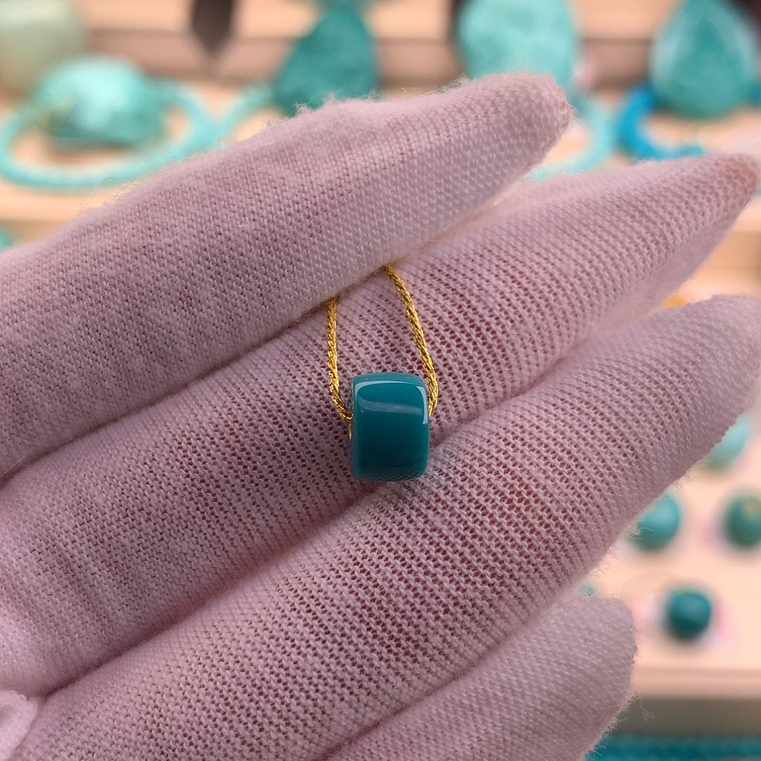 绿松石珠宝奇石未镶嵌8×5.5