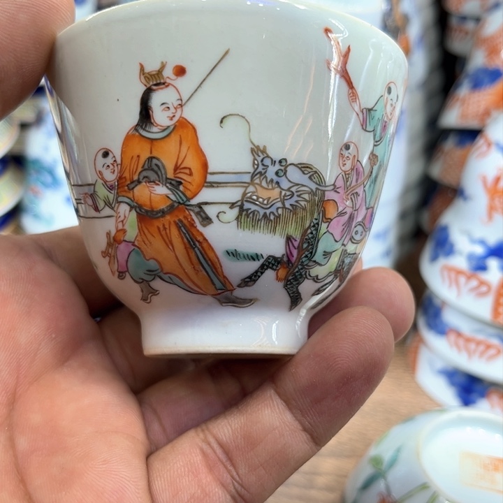 纯手绘精辟盖碗杯