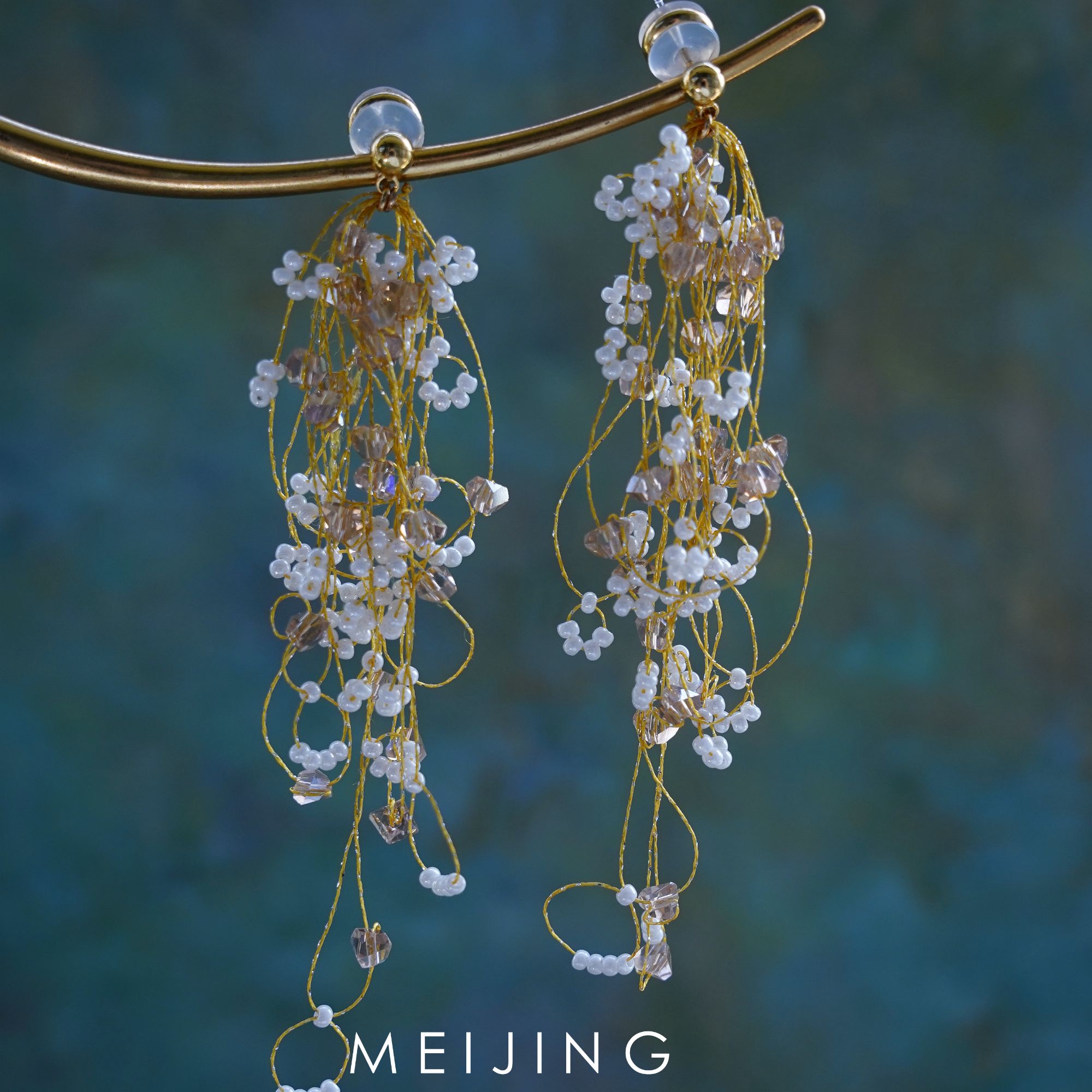 黄铜仿珍珠耳饰 【繁花】轻奢高级度假风时尚时尚法式清新超仙耳饰