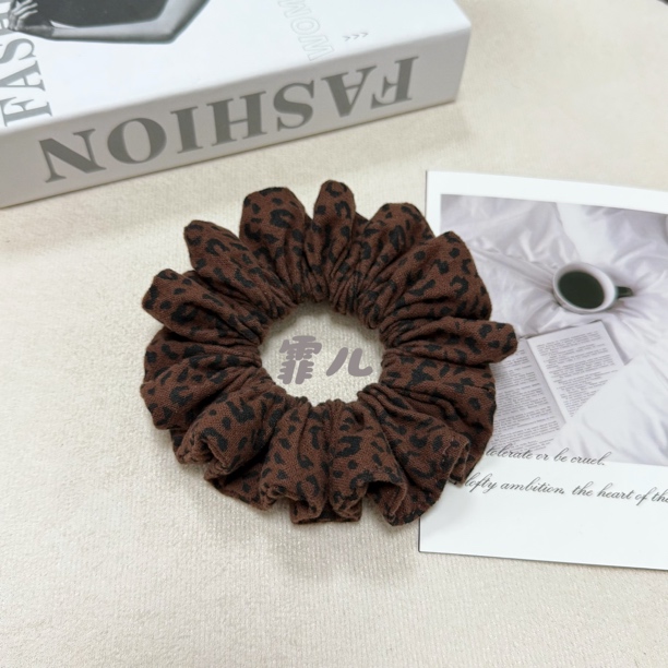 霏儿原创小众「焦糖豹纹」中号百搭肠圈发圈
