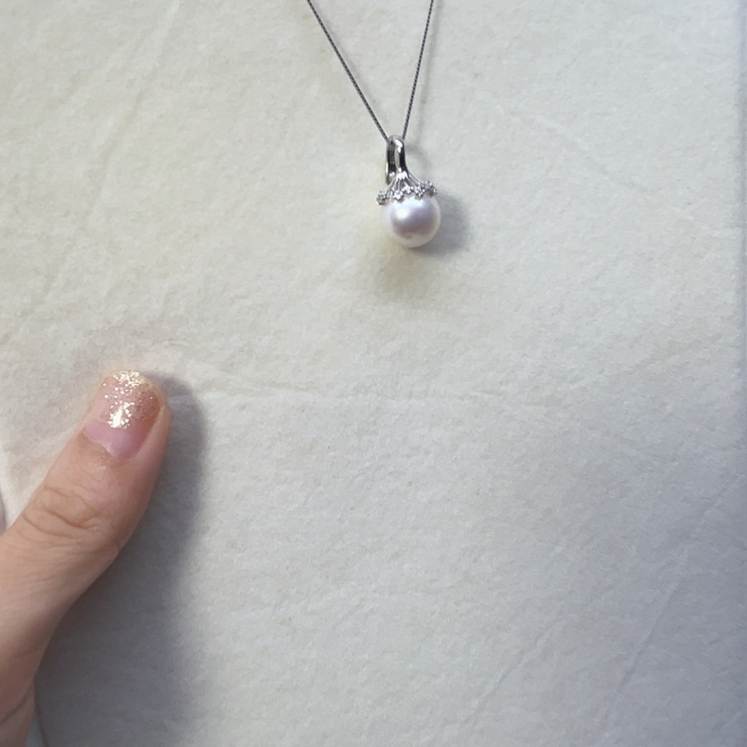 淡水珍珠银S925镶嵌颈饰