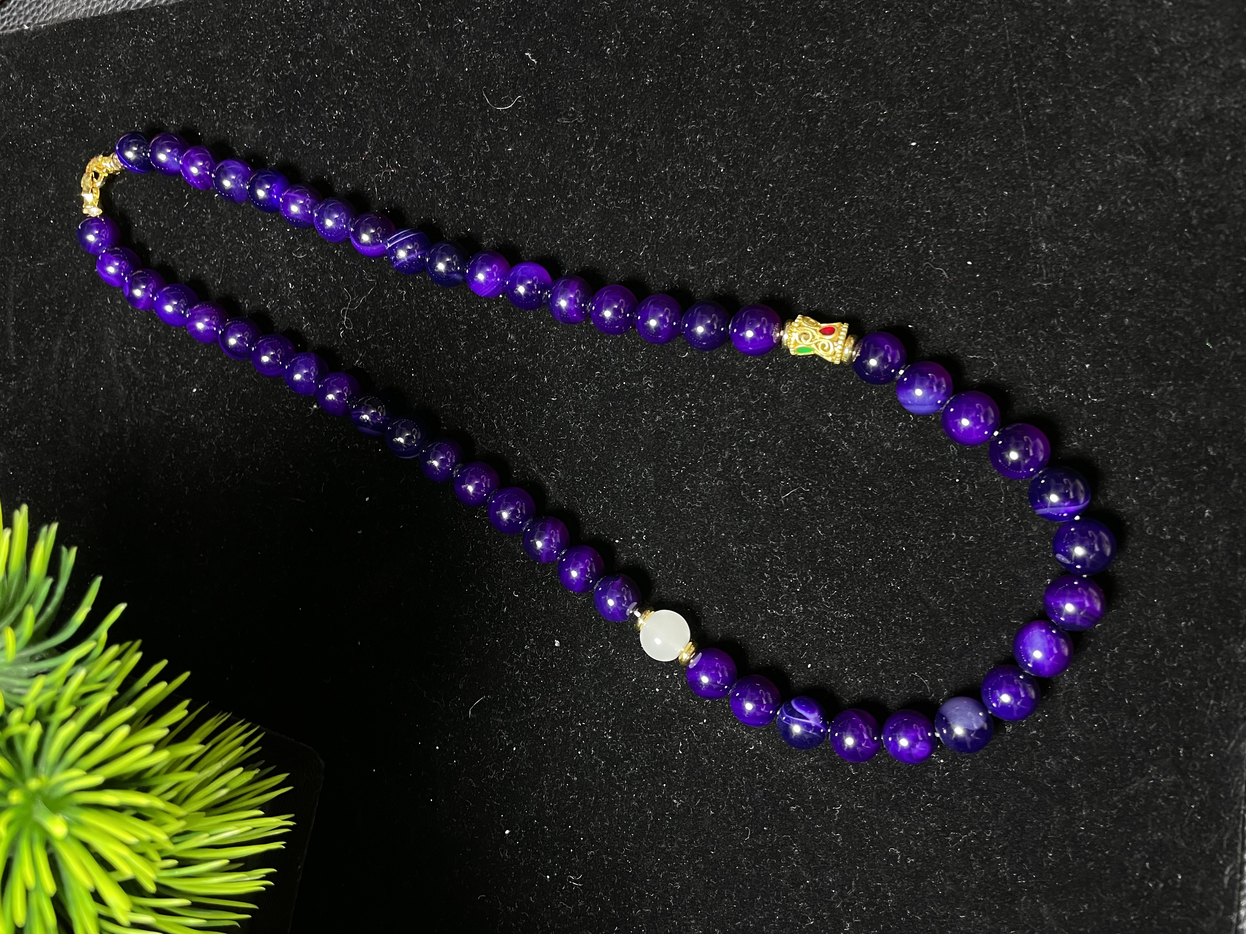 Y-1010[福盛珠宝]九曲玄晶紫醇玛瑙紫项链-多样性发货只发一件