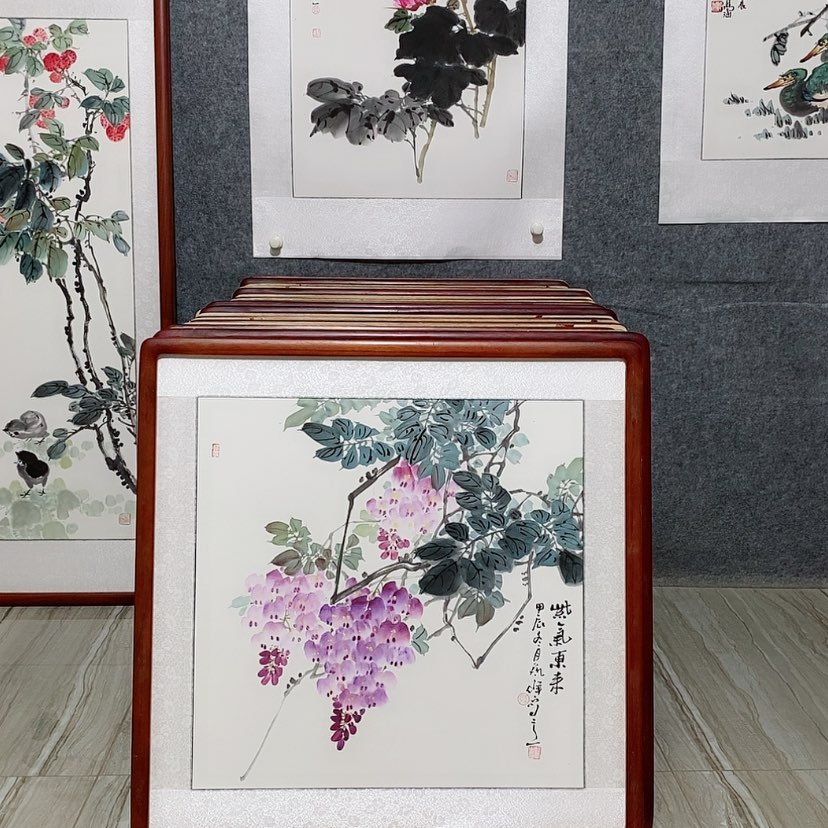 【闪购商品】国画书画作品带框65×65厘米