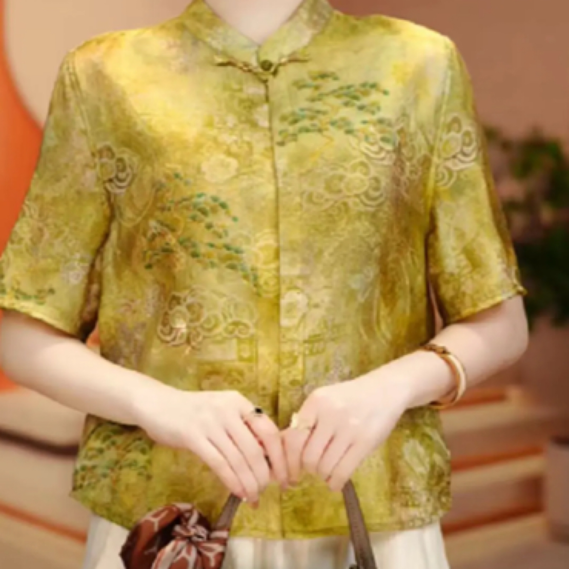 811-现货+运费补贴-新中式夏季国风百搭气质印花显瘦短袖