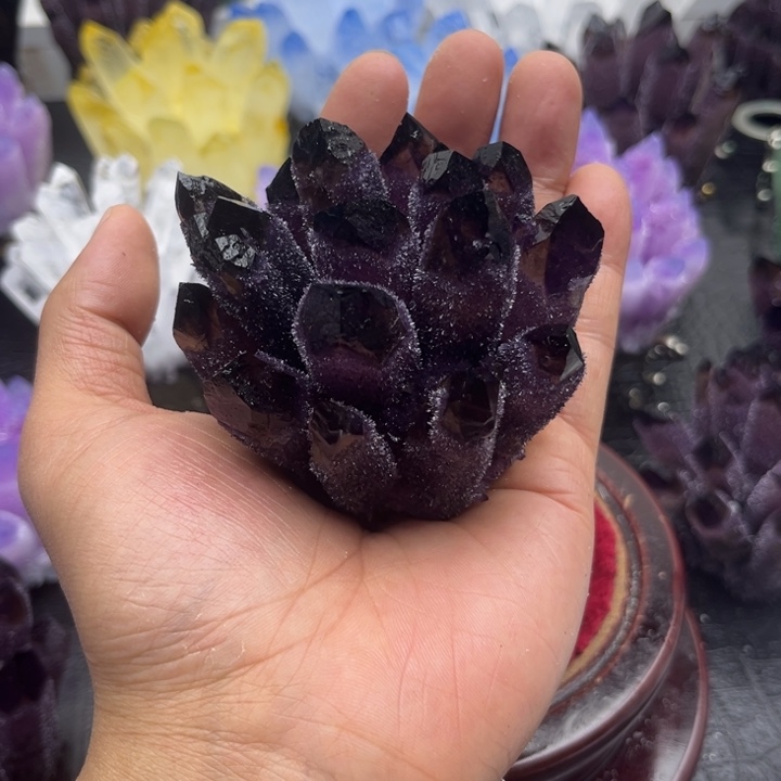 琉璃手工艺品小**羽晶簇