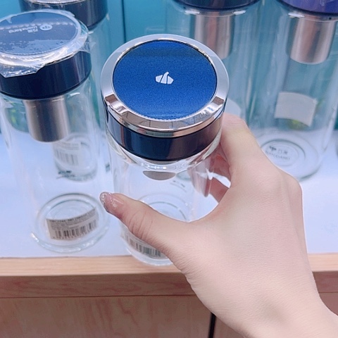 万象玻璃单层U31，蓝黑380毫升