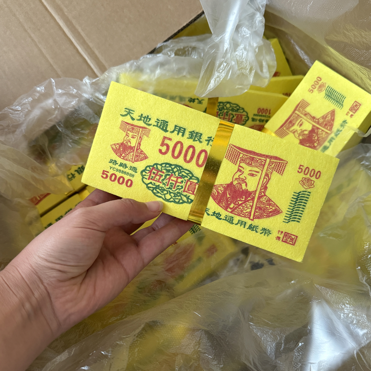 多种面值黄票铜钱纸祭祖烧纸冥币适合清明节周年寒衣烧完留字冥币