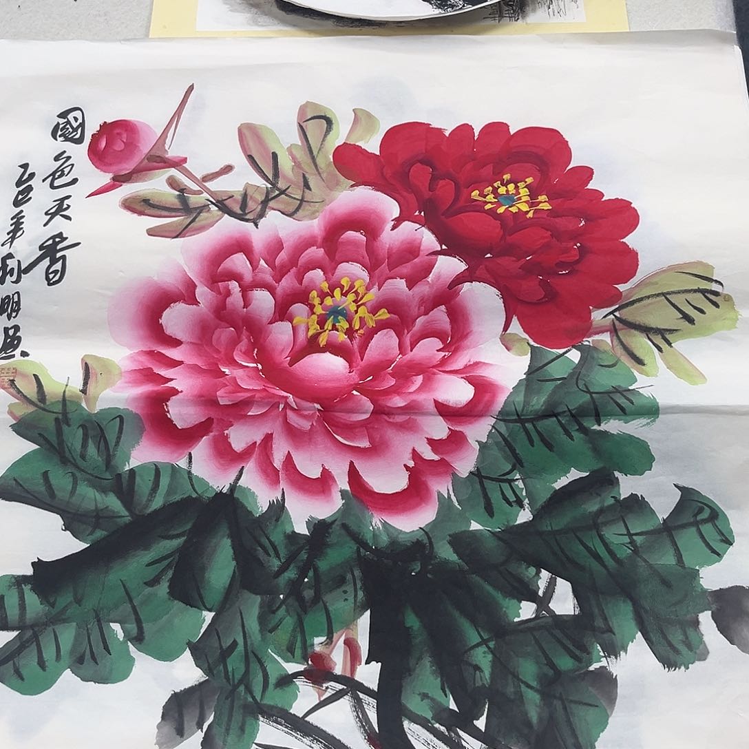 国画绘画作品多次