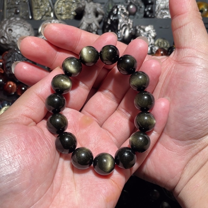 黑曜岩手串未镶嵌于*一