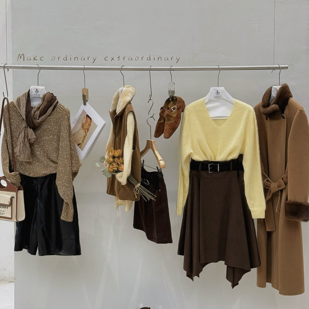 韩系温柔风V领亮片飘带针织衫女秋冬慵懒气质百搭长袖毛织上衣