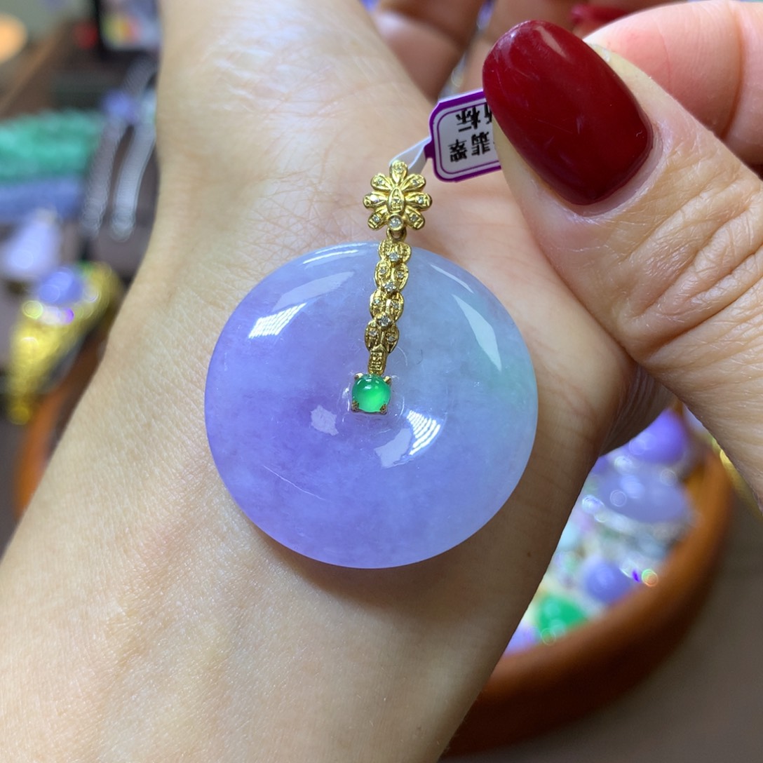 【闪购商品】翡翠颈饰18K金镶嵌翡翠