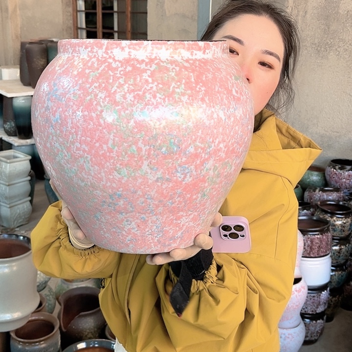 瑕疵口23高28花盆……